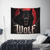 Halloween Print Dark Wolf Red Moon Print Tapestry Wall Hanging Blanket Tapestry Home Decor Items Wall Decorations