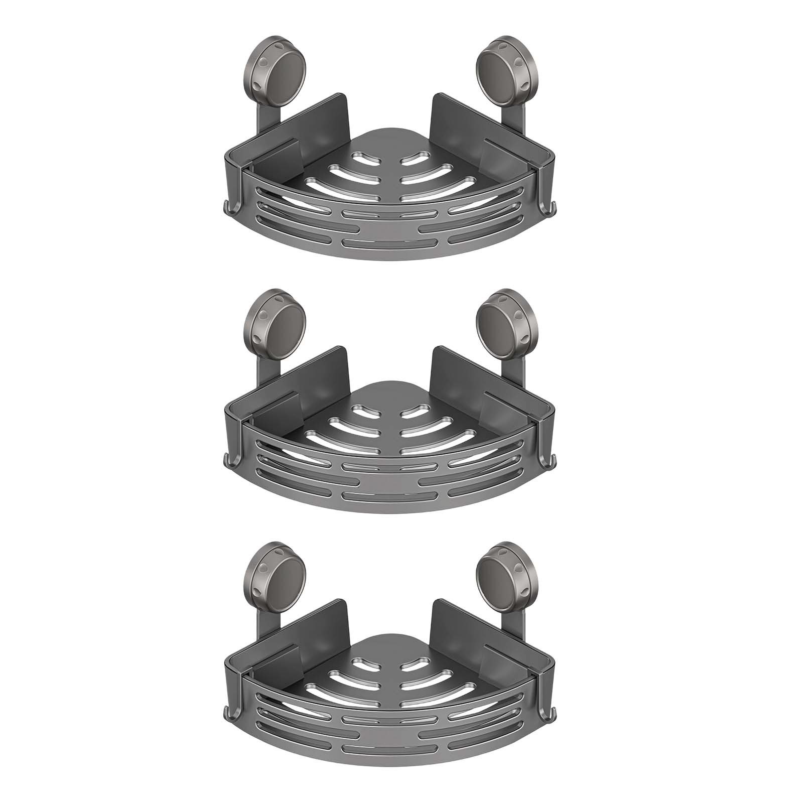 

Suction Cup Corner Shelves No Drilling Bathroom Storage Rack, Shower Shelf Suction Cup Shower Caddy Corners Organizer Storage Rack Adhesi One Size