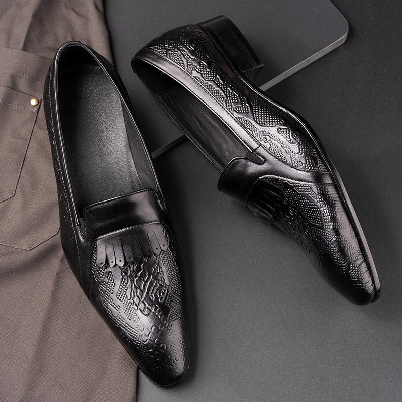 Fashion Elegant Loafers Men Shoes For Office Dress Casual Comfortable Genuine Cowhide Leather Autumn Modern High Grade Man Business Shoe