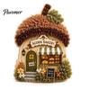 Miniature Village Making Set 3D House Theme Fabric Punch Needle Kit for Beginners & Adults, Complete DIY Healing Handmade Hobby Embroidery Kit,