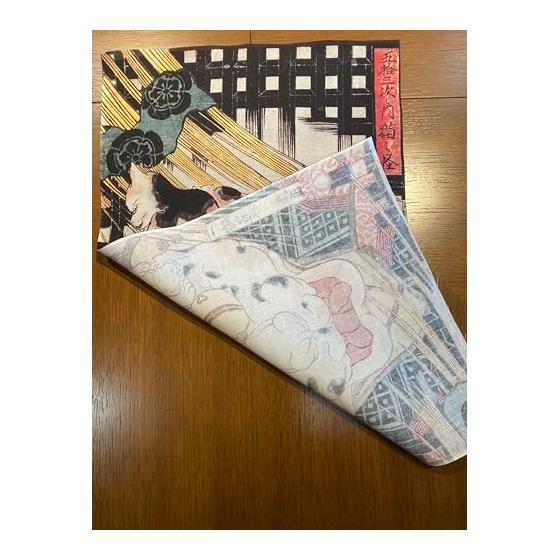 Ukiyo-e Tenugui: "Neko no Kai" by Utagawa Yoshifuji - A Masterpiece of Edo Period Art