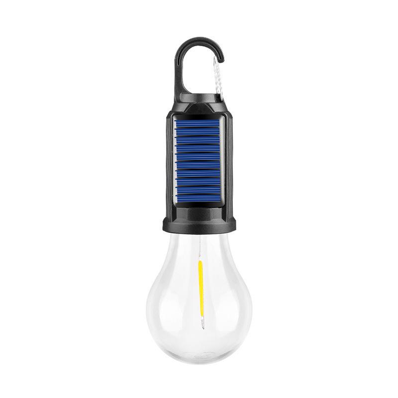 Solar-Powered Tungsten Filament Light Bulb: Emergency, Outdoor, and Camping Lantern with Hook