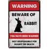 Rabbit Metal Tin Sign Funny Wall Art for Home Bar Coffee Shop Decor Vintage Style Sign Plaque for Office Decoration