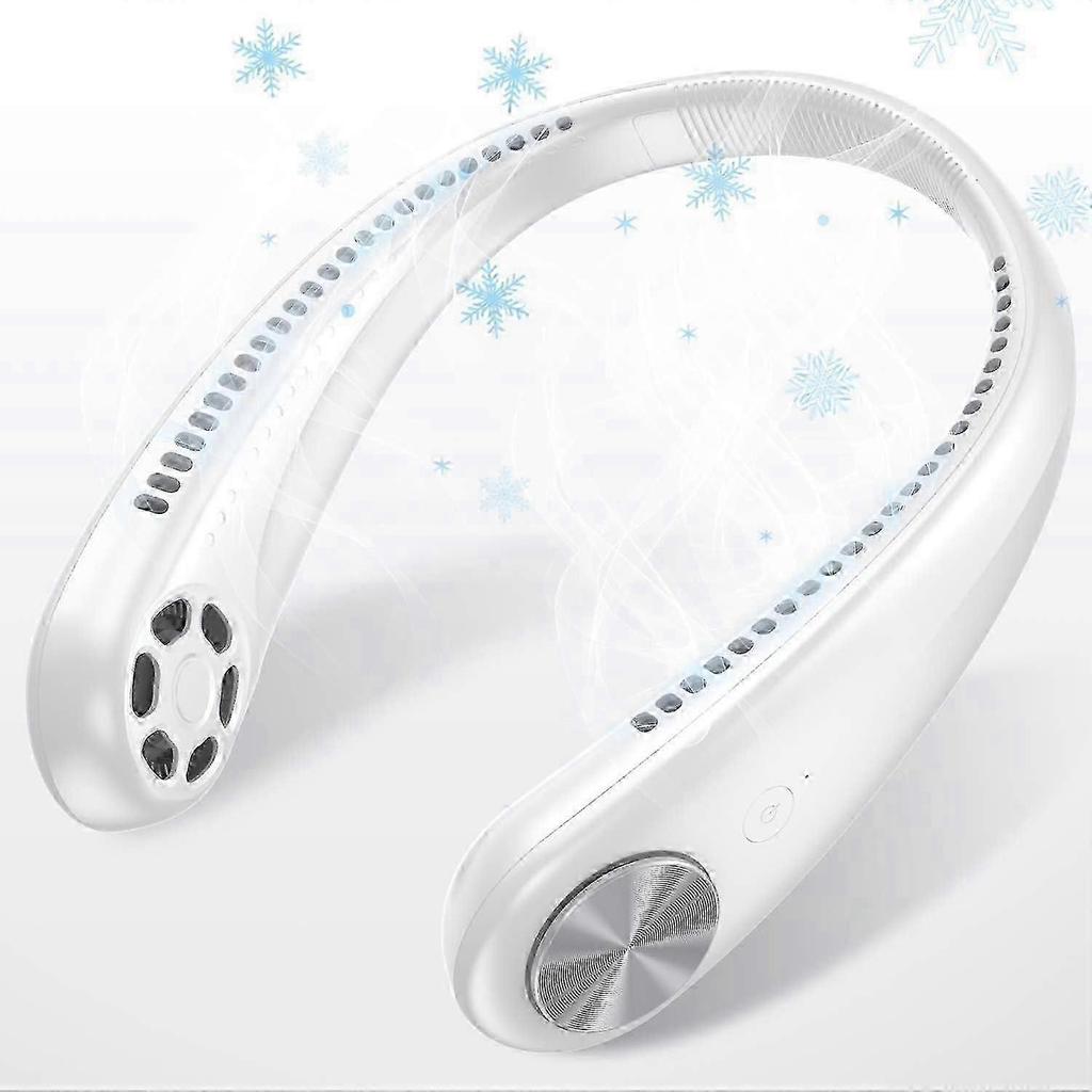 Hands Free Bladeless Neck Fan 3 Speed Adjustment 360 Cooling USB Rechargeable Neck Fan -HK908