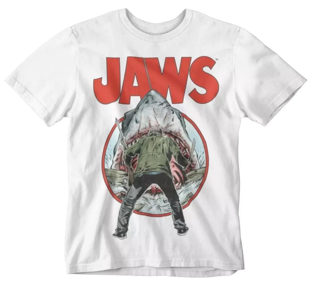 Jaws T-Shirt Retro Cool Gift Tee Horror Movie 80s UK Unisex T-Shirt M