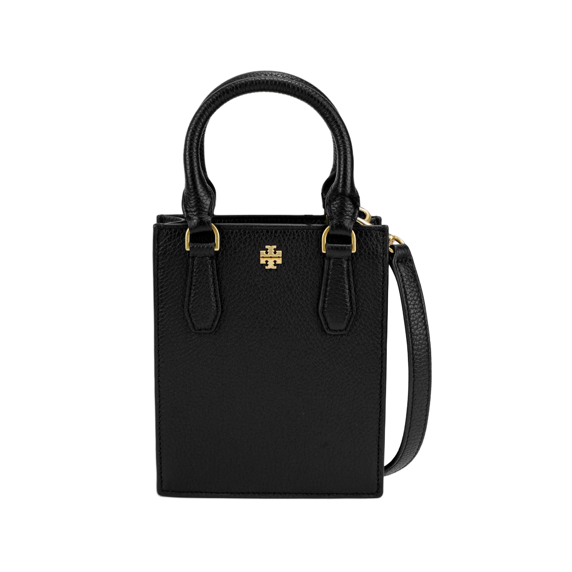 Tory Burch Emerson Adjustable Detachable Shoulder Strap Leather Music Score Handbag Mini Women handbags Black 138274-006 Basic Set (Bag)