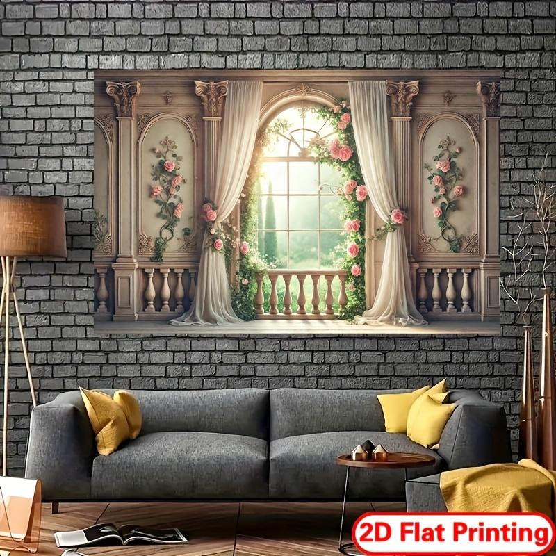 1Pcs Dreamy Garden Window View Landscape Decoration Background Spring Backdrop Decorations For Photo Studio Photo Booth Party