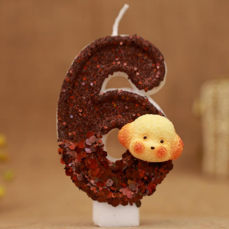 Creative Dog Head Digital Birthday Candle Cake Party Decoration First Birthday Celebration Candle