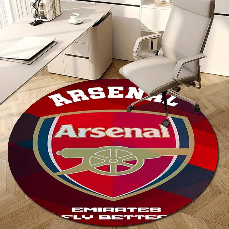 1 st A-Arsenal Tryck Rund Matta Stol Rund Matta Lämplig för Sovrum Vardagsrum Heminredningsmatta