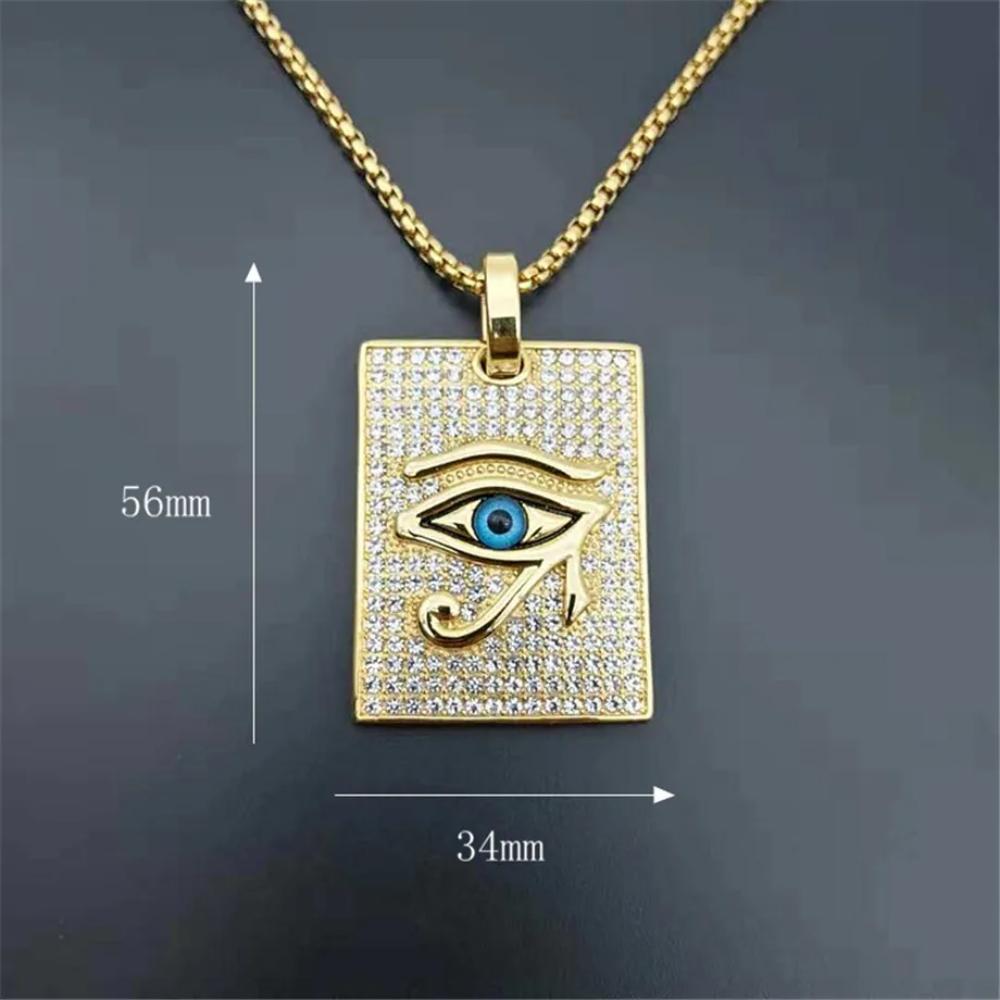 Ancient Egypt Eye Of Horus Pendant Necklace Gold Stainless Steel Jewelry For Women Men