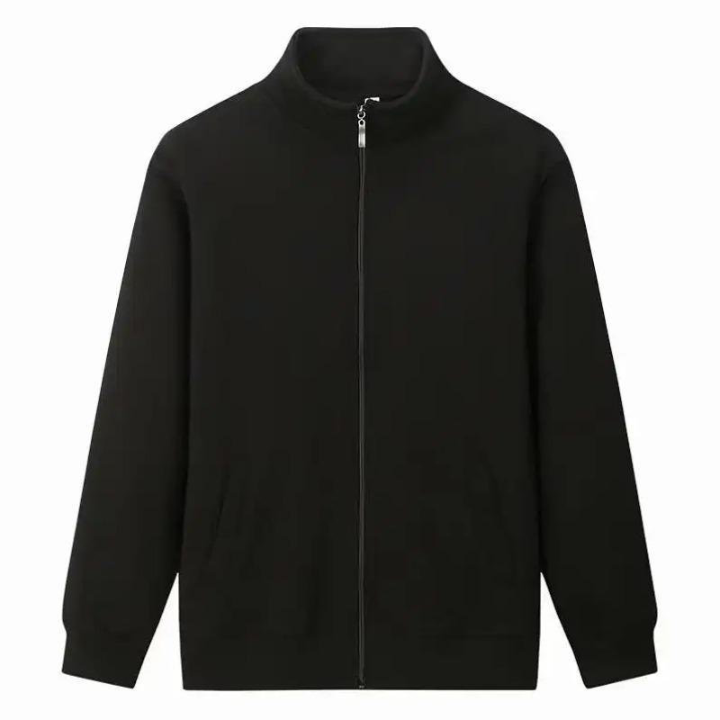 Stand Collar Cardigan Sweatshirt Autumn Winter New Coat Velvet Thickened Warm Men's Same Running Breathable