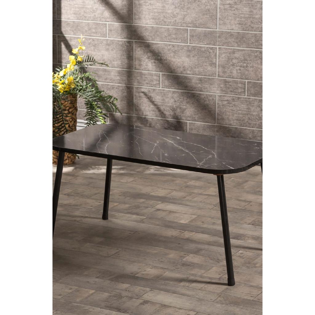 Coffee Table Kr Metal Leg Black Marble Pattern