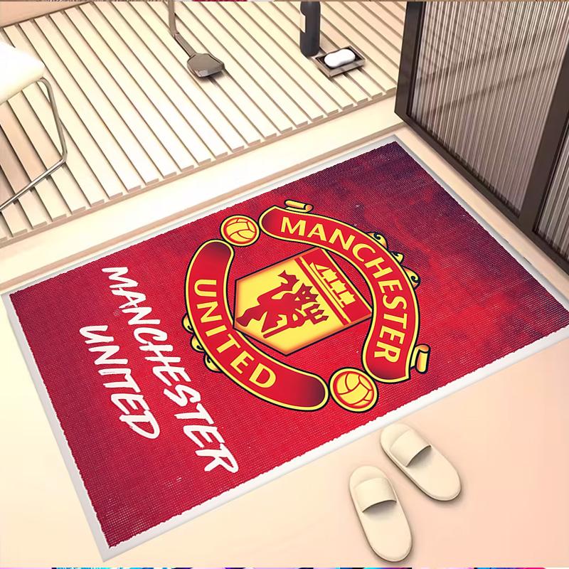 Manchester United F.C Print Rug, Washable Floor Carpet, For Entryway Dorm Laundry Room Office Study, Home Decor Birthday Christmas Gift