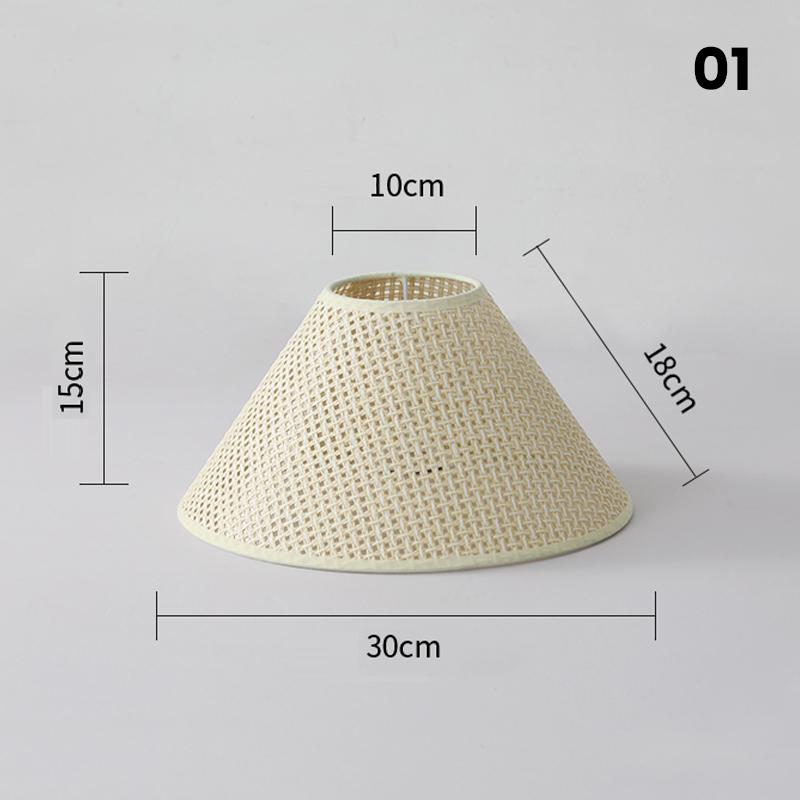 Vintage Rattan Woven Lampshade - Handmade Boho Table & Floor Lamp Shade for Hotel/Home Decor (E27 Bulb Base)