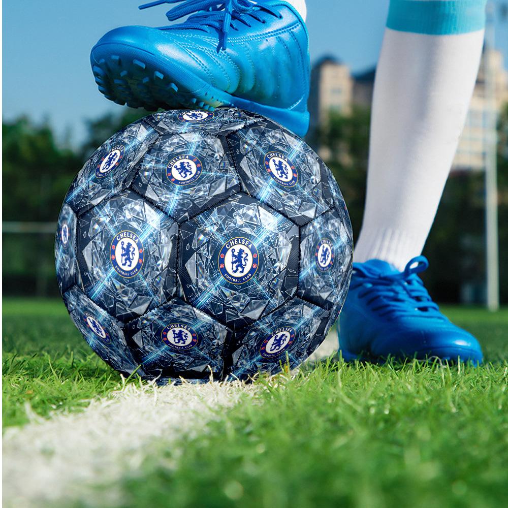 Chelsea FC Theme Soccer Ball Size 5 Soccer Ball Soft Touch Professional Training Football for Outdoor Sports