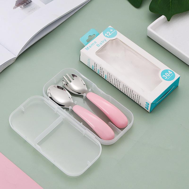 Baby Füttergeschirr Set Kinder Utensil Edelstahl Kleinkind Essgeschirr Besteck Cartoon Säuglingsnahrung Fütterlöffel Gabel