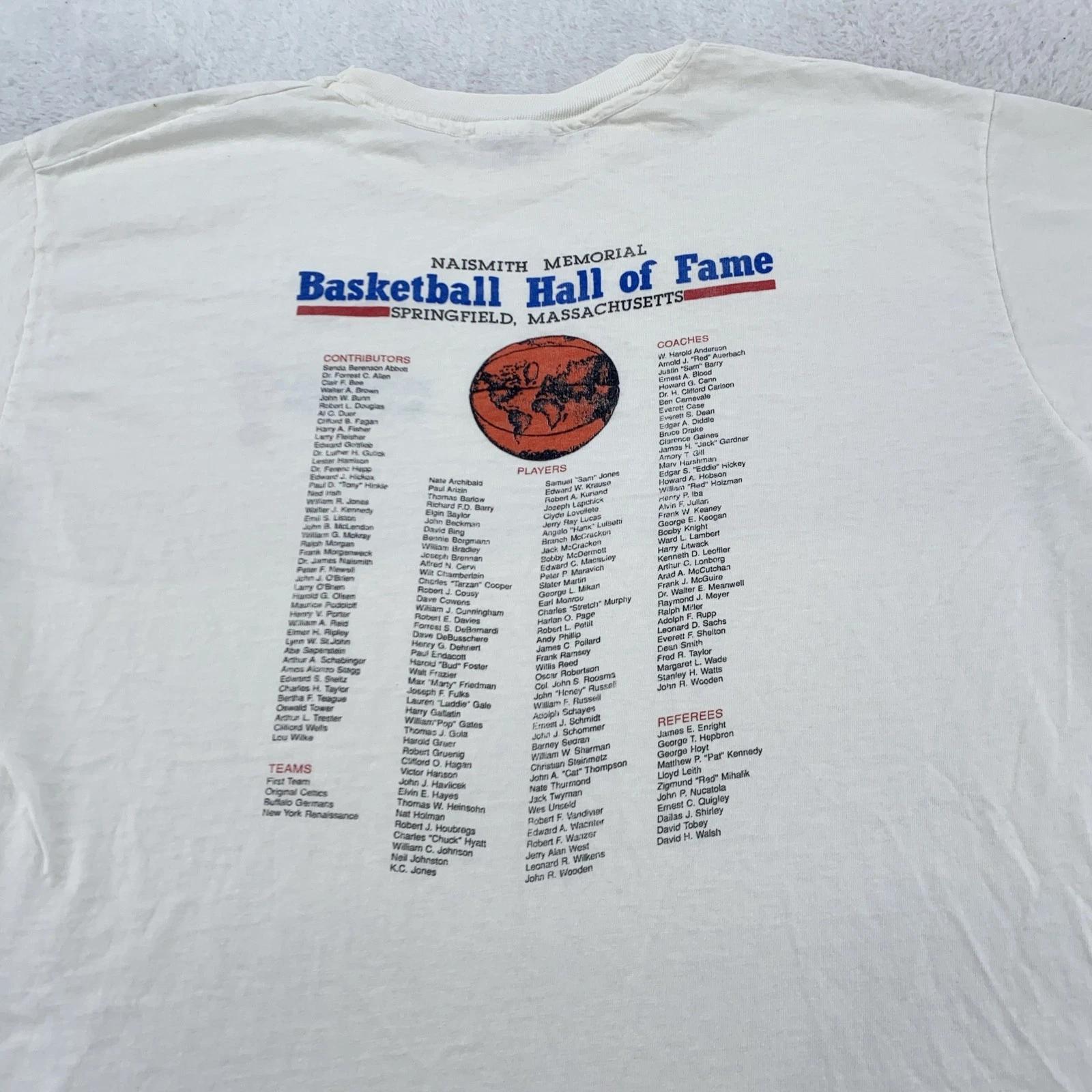 

VINTAGE Naismith Basketball Hall of Fame T-Shirt Mens Large Springfield 90s 4XL