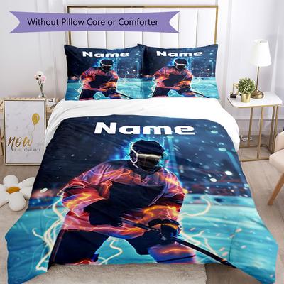 Hockey99 Customize Your Name Bedding Set Breathable Duvet Cover With Pillowcases Decorative Bed Linen For Bedroom Home Decoration Birthday Gift