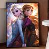 Disney Diamond Art Painting Kit – Frozen Sisters Sparkling Craft, Home Wall Decor, Handmade Gift