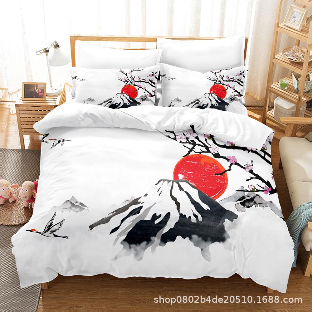 Home Textile Landscape Painting Series Three-Piece Set, Bed Sheet Quilt Digital Printing Kit, Come To The Picture And Sample
