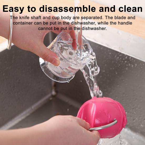 Manual Garlic Chopper Stainless Steel Blades Easy Garlic Mincer Dishwasher Safe Kitchen