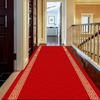 Washable Chinese Red Corridor Carpet Long Hallway Rug Antiskid Living Room Kitchen Aisle Runner Carpet Hotel Home Decoration Mat