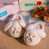 Fashion Cute Plush Pig Slippers for Women 2025 Autumn Winter Non-Slip House Shoes Warm Fleece Lined Cozy Slides Indoor Pantuflas Mujer