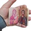 Hristos Învățătorul și Fecioara din Kazan Icoana Ortodoxă Catolică Diptic pentru Călătorii Acasă Afișare Cadou religios
