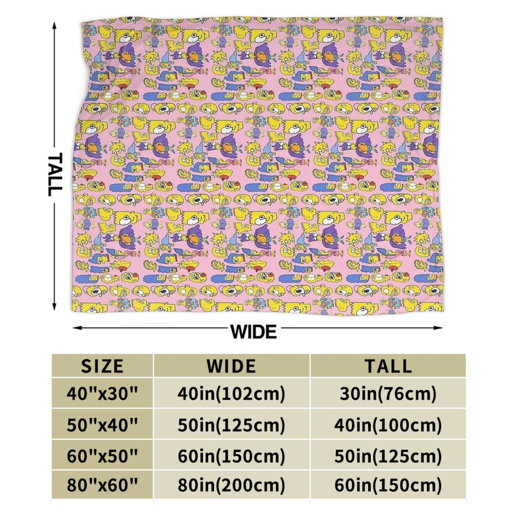 Funny S-Simpsons Cartoon Warm Cozy Blanket  Print Camping Bedding Throws Outdoor Flannel Bedspread Sofa Bed Cover