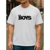 European Size Boy Letter Print T-Shirt | Easy and Elegant, Suitable for Daily and Home Wear, Men'S Casual Top with Crew Neck and Regular Sleeve