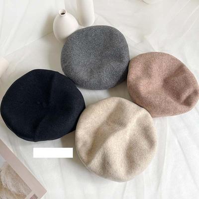 Einfache Elegante Wolle Kaschmir Baskenmütze Herbst Winter Damen Vielseitige Hutmütze Malermützen Einzelhandel Großhandel