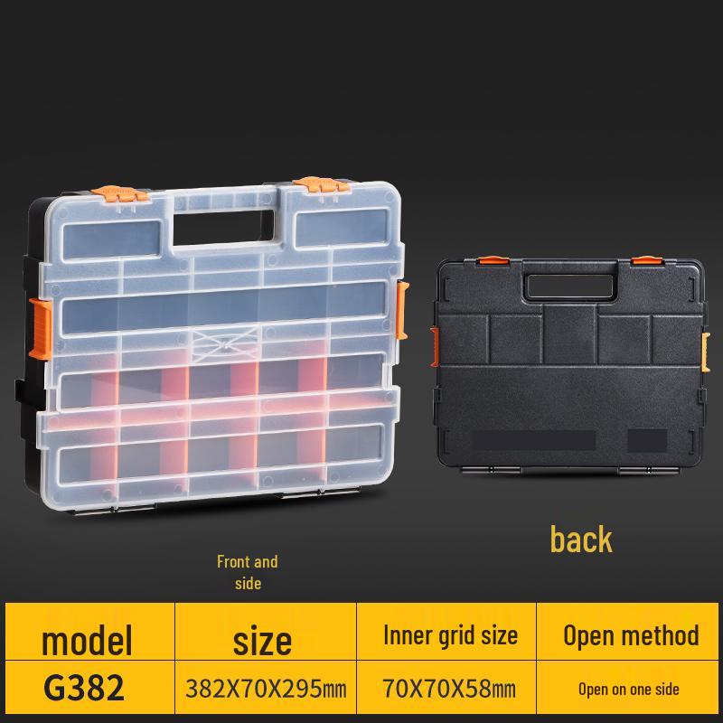 Plastic Grid Organizer Box with Removable Compartments for Small Parts and Accessories