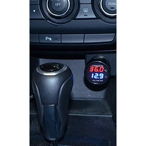 2 En 1 Voltmètre + Thermomètre Voiture Auto Camion Bus Moto Batterie Tension Température Numérique Moniteur Indicateur
