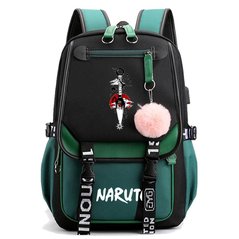 Anime Naruto Ryggsäck Canvas Bokväska Back To School Väska för flicka Pojke Tonåring Skolväska Ryggsäck Herr Dam Fritid Resväska