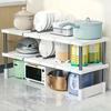 Verstellbares Unterschrank-Lagerregal, Erweiterbarer Küchen- und Badezimmerschrank-Organizer, Langlebiger, platzsparender Mehrschicht-Topfhalter