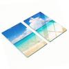 Glass Kitchen Serving Boards with Paradise Beach Graphics 2x30x52 Cm