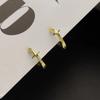 Korean Trend Teenage Earrings Unisex Stainless Steel Simple Small Cross Star Earrings Man Unusual Punk Jewelry