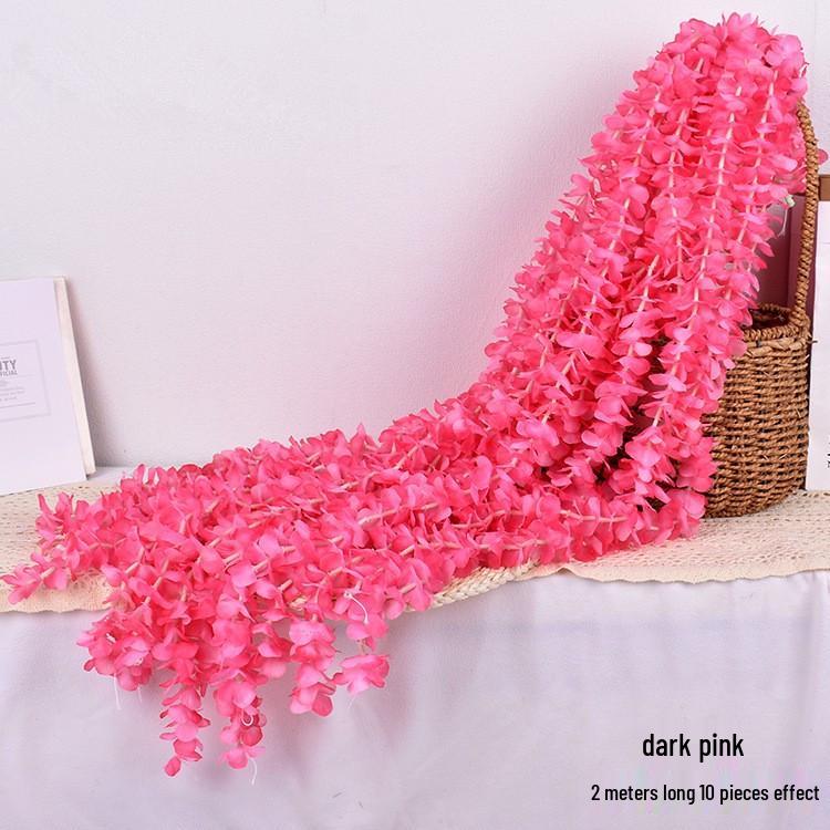 Orchid Hydrangea Silk Wedding Garland for Ceiling Decor