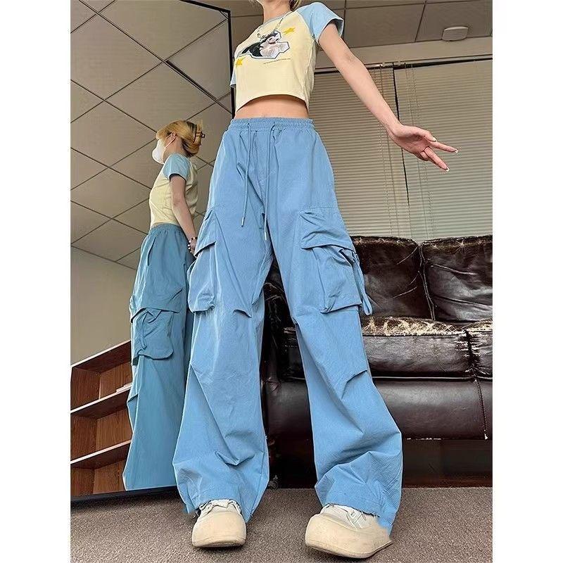 Unisex High-Waist Retro Work Pants, Wide-Leg, Loose-Fit for Spring, Summer, or Autumn