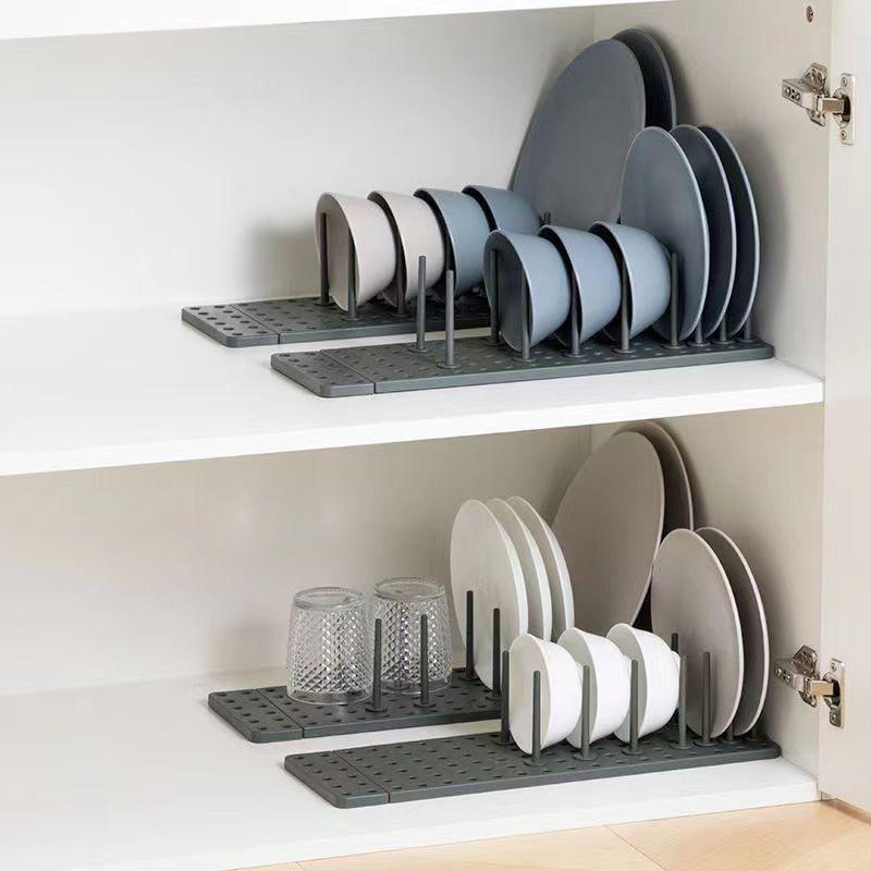 Adjustable Kitchen Cabinet Dish Rack and Organizer