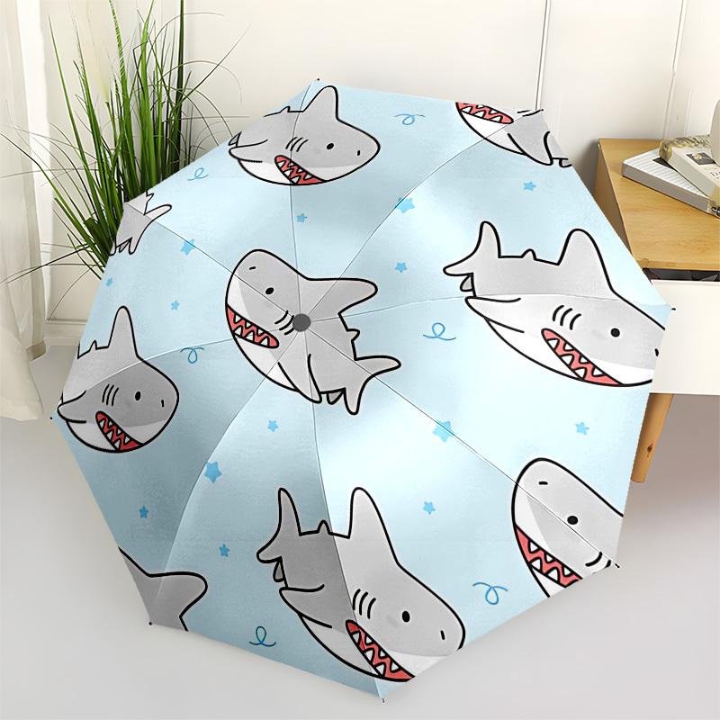 1PC shark star Umbrella-8-Rib Reinforced Portable Folding Travel Suitable for All Seasons Outdoor Daily -Z0483