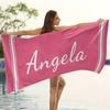 Custom Name Beach Towel - Ultra Absorbent, Quick-Dry Polyester, Perfect for Swimming, Camping & Travel - Modern Style, Low Lint