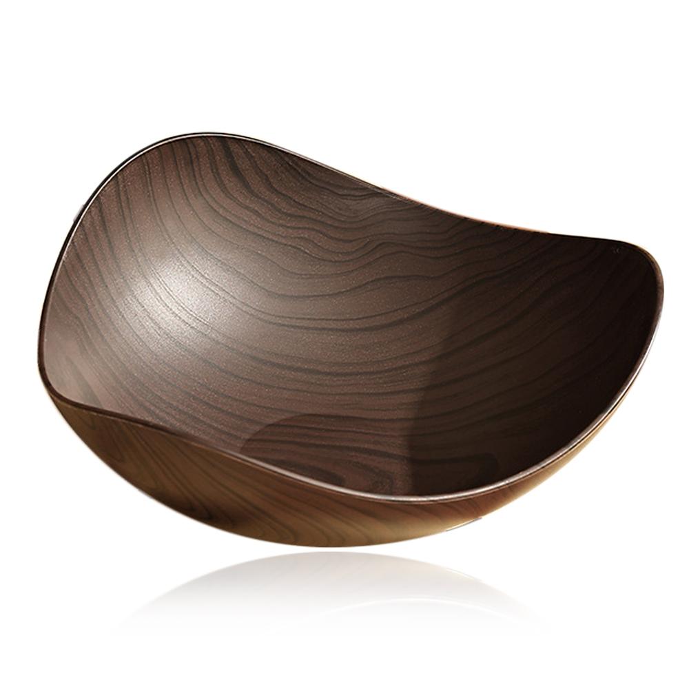 

Creative Plastic Dining Plate Fruit Tray Imitation Wood Grain Household Snack Fruit Storage Plate Desktop Snack Picnic Plate