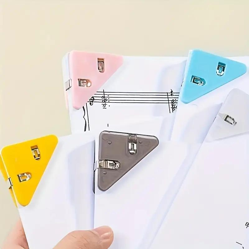 1pcs Creative Triangle Clip Bill Clip Book Paper Corner Clip Binder Clip For Desk Storage Shelf Office Desktop Organizer