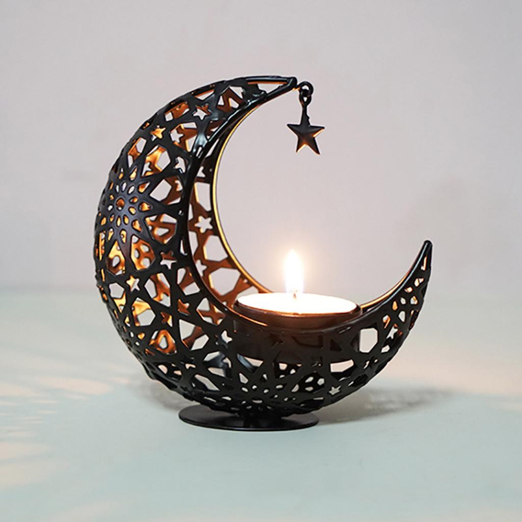Unique Moon Candle Holder Creative Tealight Stand Crafts Table Ornaments Living Room Bedroom Dining Table Decoration