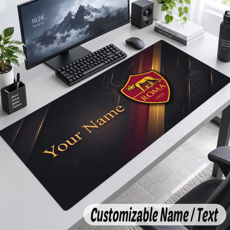 Custom Name Text Mouse Pad AS Roma FC Personalized Desk Pad For Work And Gaming