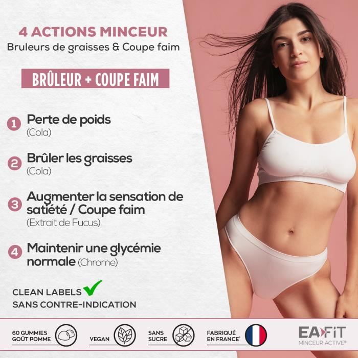 EAFIT Minceur 360 Gummies - Brûleur, Coupe Faim - Vegan, Sans Sucre - 60 Gummies