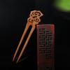 Retro Wooden Hairpin 2 Prongs Carved Clouds Design Hair Chopsticks for Women Bun Maker