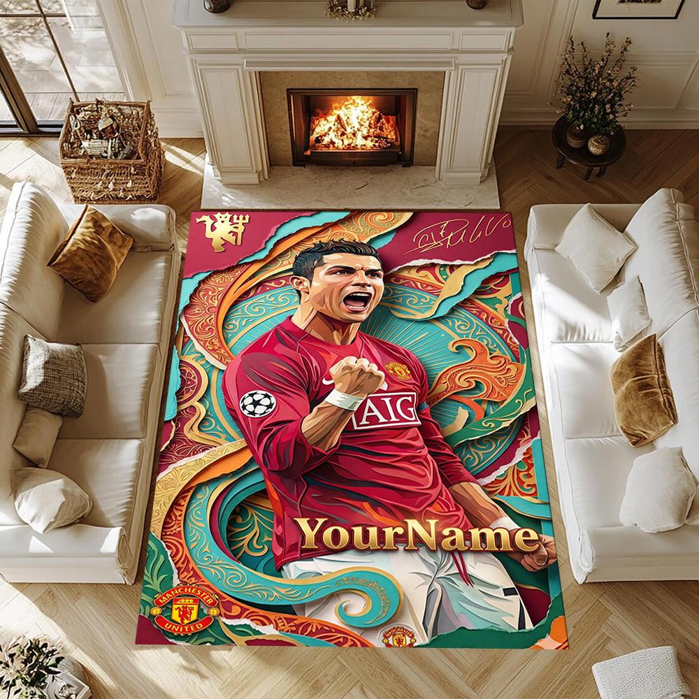 Cristiano Ronaldo (7) Přizpůsobte si svůj koberec se jménem, polštář na kancelářskou židli, dárek do domácí ložnice obývacího pokoje.