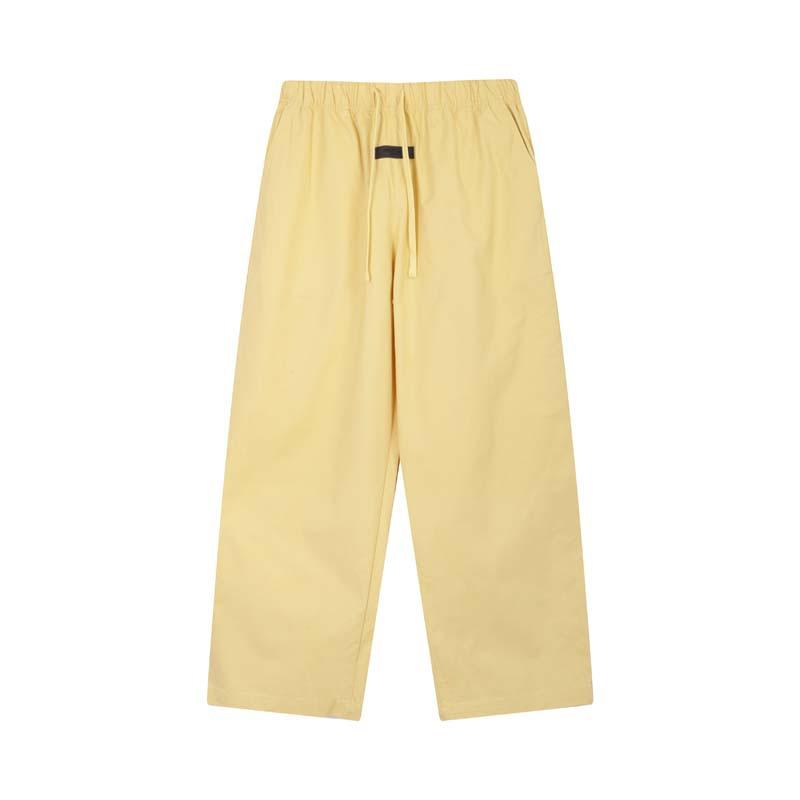 24SS New FOG Main Line Solid Color Nylon Drawstring Trousers Straight Casual Wide-leg Trousers Men and Women of the Same High Street Autumn